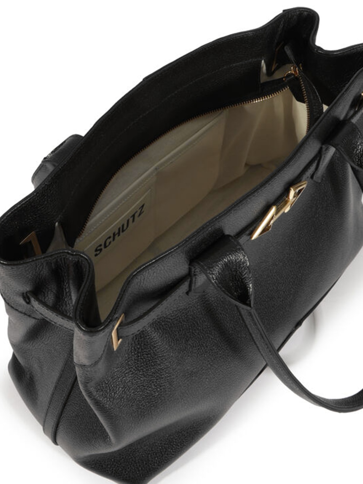 Bolsa Feminina Tote Sally Grande de Couro Preto Schutz