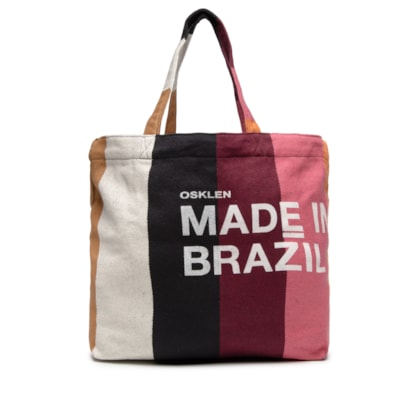 Bolsa Feminina Tote Stripes Color - Marrom