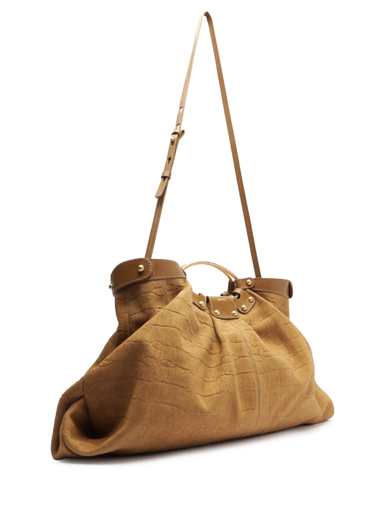 Bolsa Feminina Tote Suede Croco Grande Marrom Arezzo