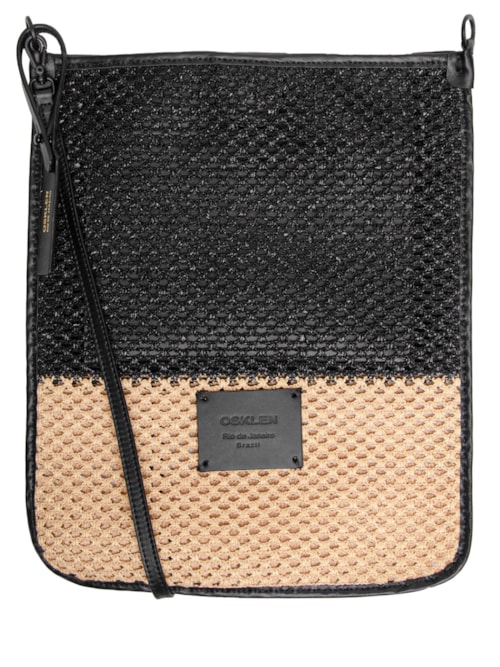 Bolsa Feminina Tote Tela Flat Bicolor - Bege