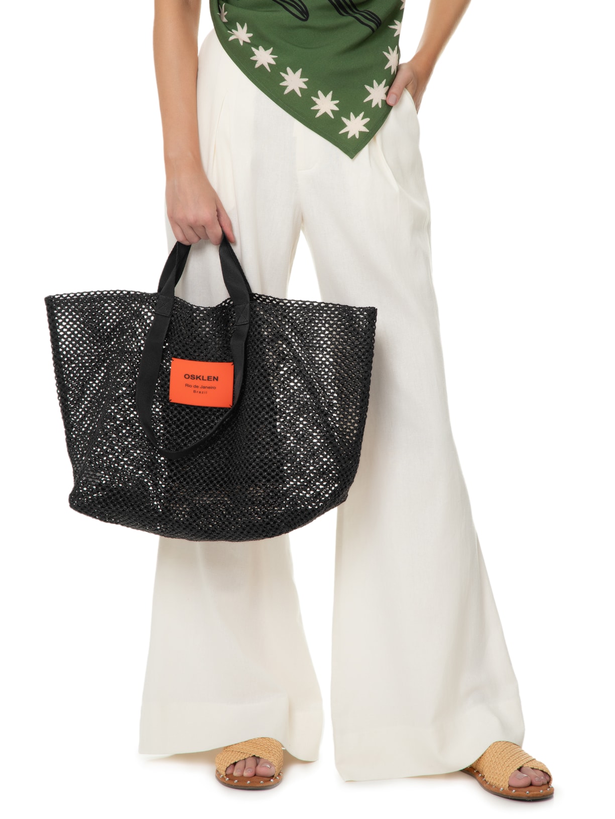 Bolsa Feminina Tote Tela Preto Osklen