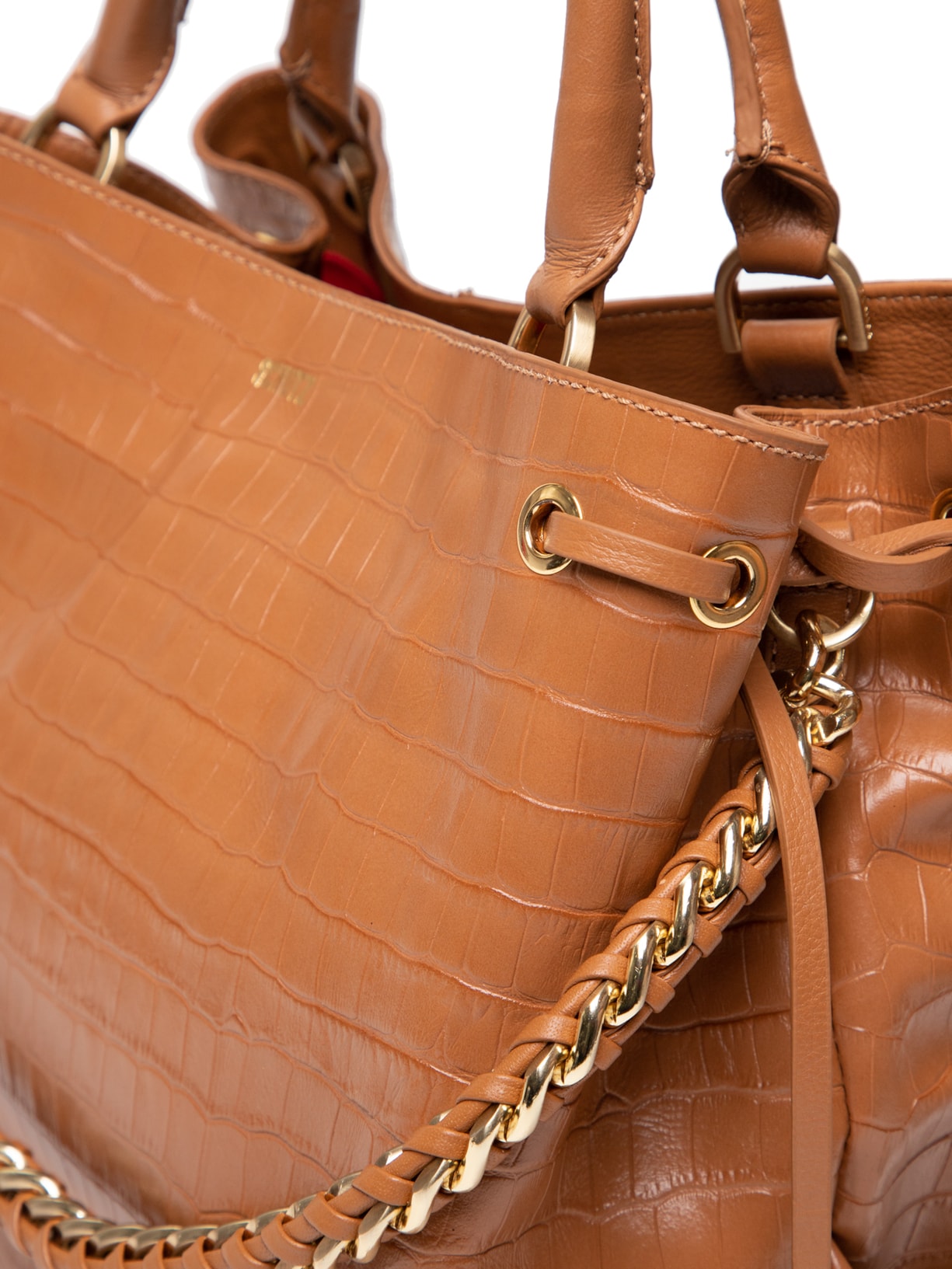 Bolsa Feminina Tote Tiracolo Bag All Couro Croco Marrom Schutz