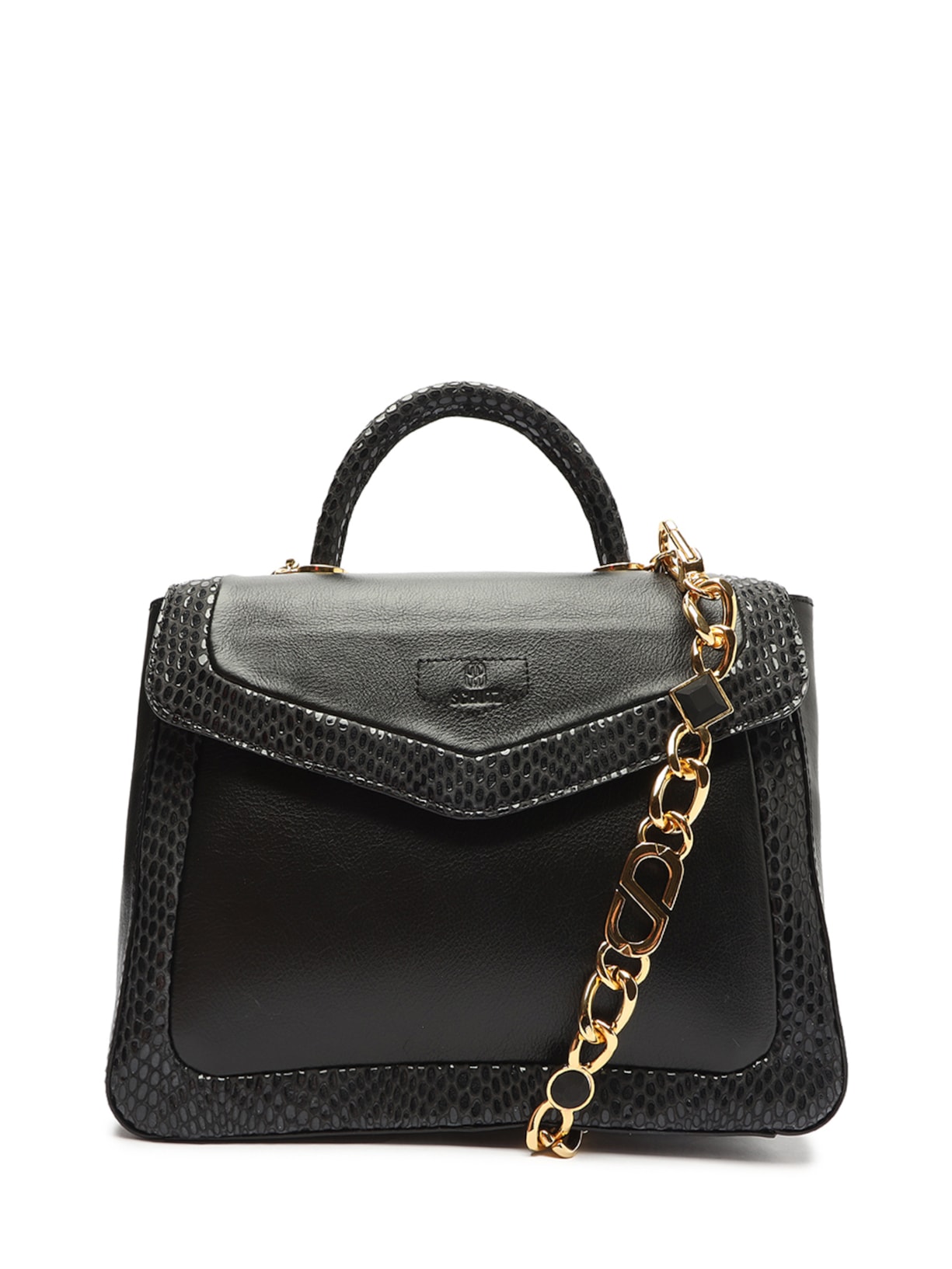 Bolsa Feminina Tote Tiracolo Grande Celebration Couro Snake - Preto