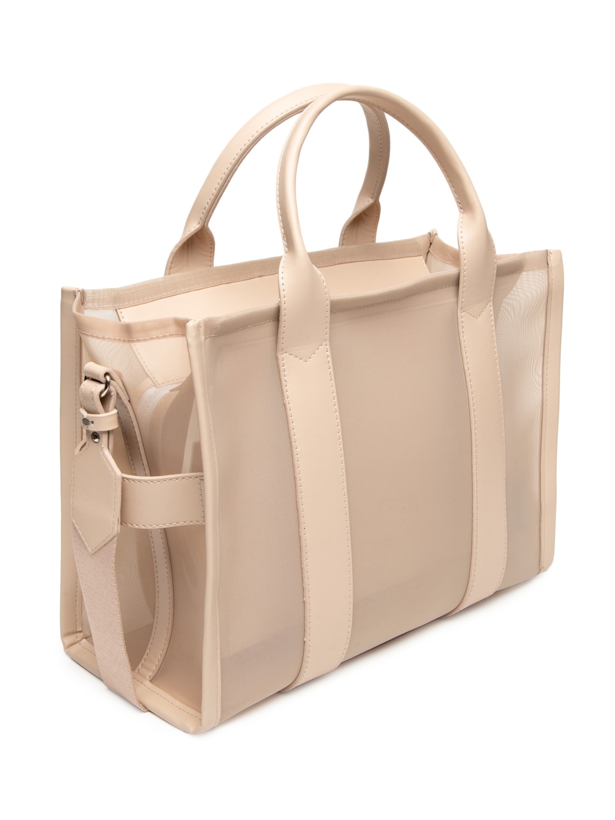 Bolsa Feminina Tote Tiracolo Tela Branco Schutz