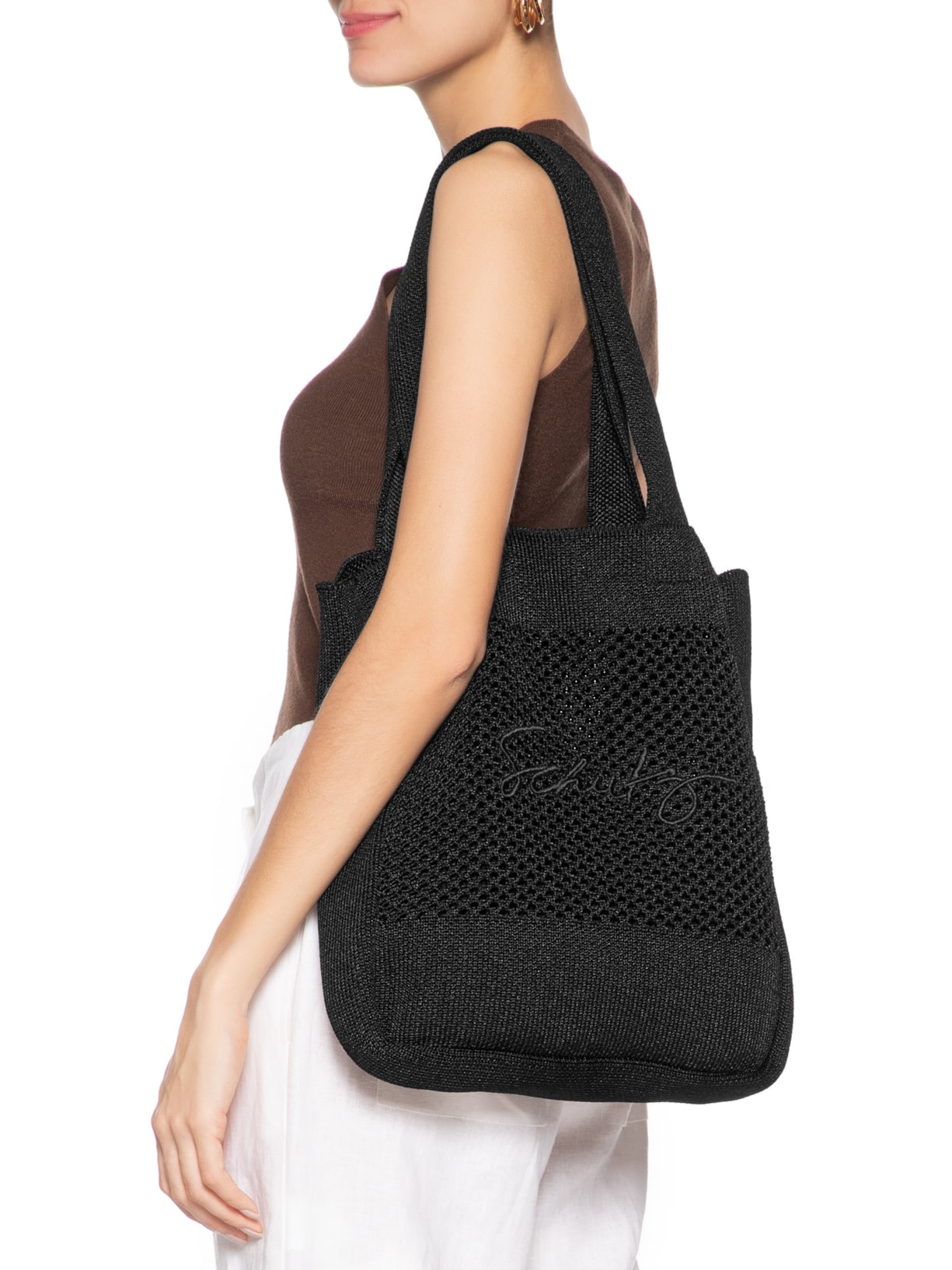 Bolsa Feminina Tote Tricot Preto Schutz
