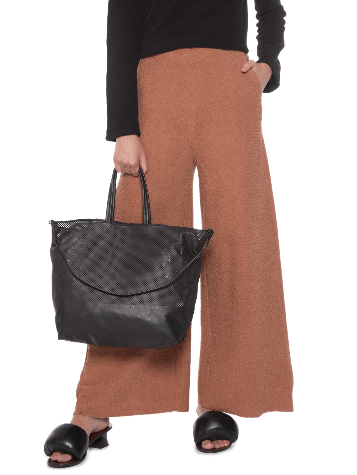 Bolsa Feminina Tote Tube Microfuros Preto Osklen