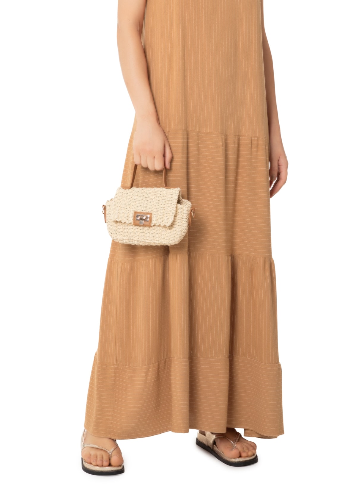 Bolsa Feminina Trama De Tela Off White Basiq