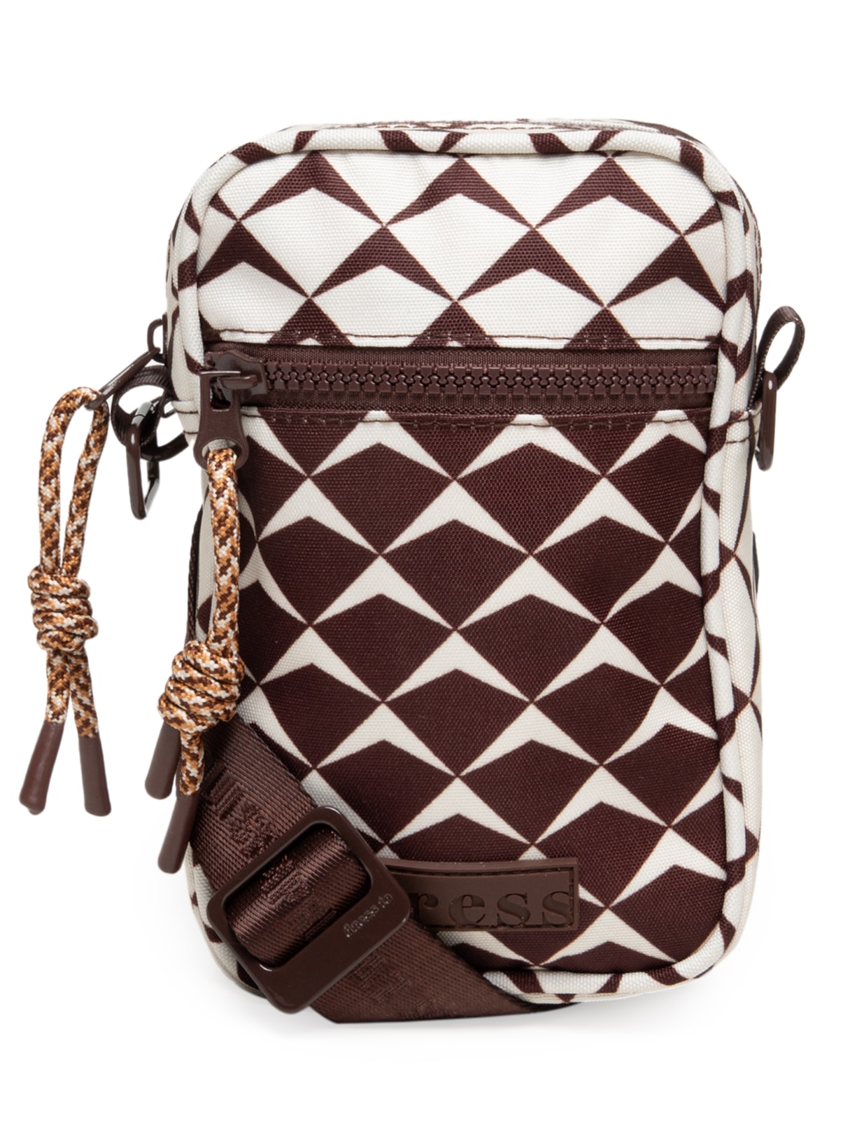 Bolsa Feminina Transversal Estampa Asa Delta - Marrom