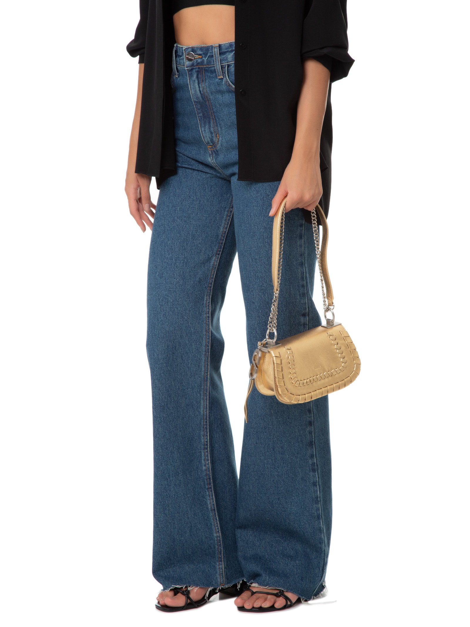 Bolsa Feminina Transversal Zendaya Couro - Schutz - Dourado
