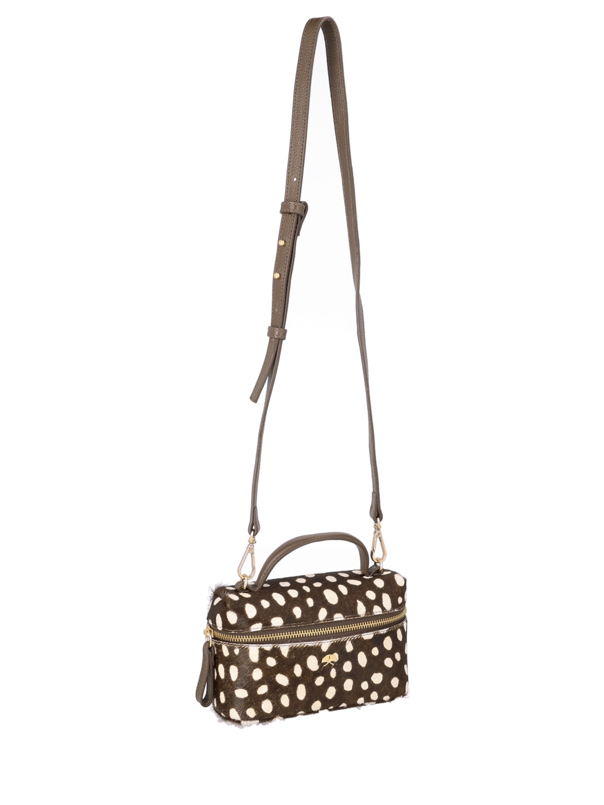 Bolsa Feminina Vanity Pequena Animal Print Marrom Luiza Barcelos