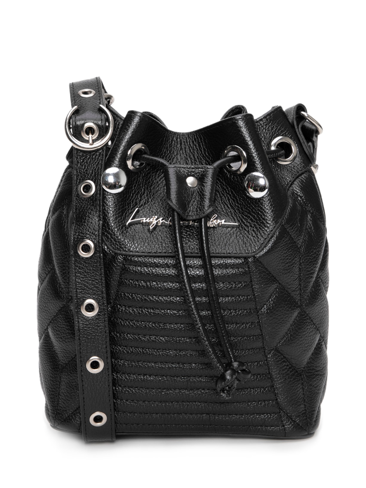 Bolsa Feminina Viena Metais Níquel - Preto