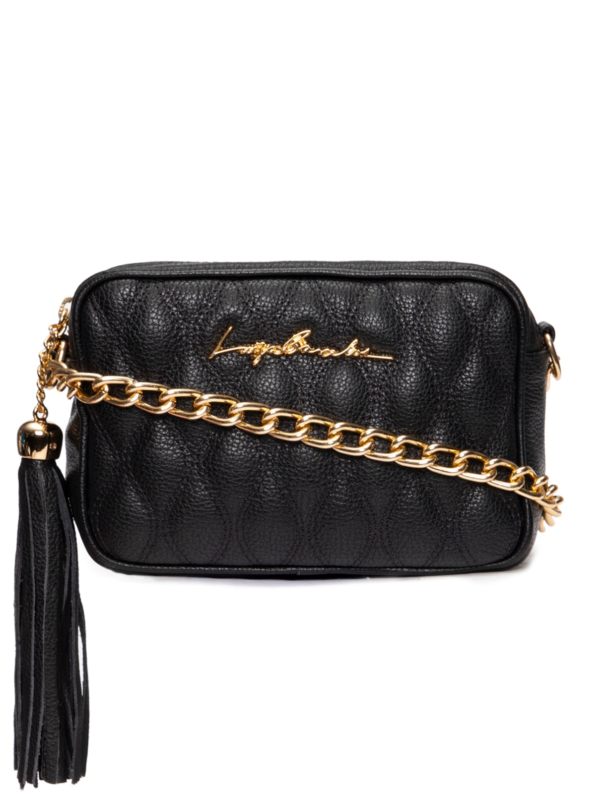 Bolsa Feminina Viena Metais Ouro - Preto