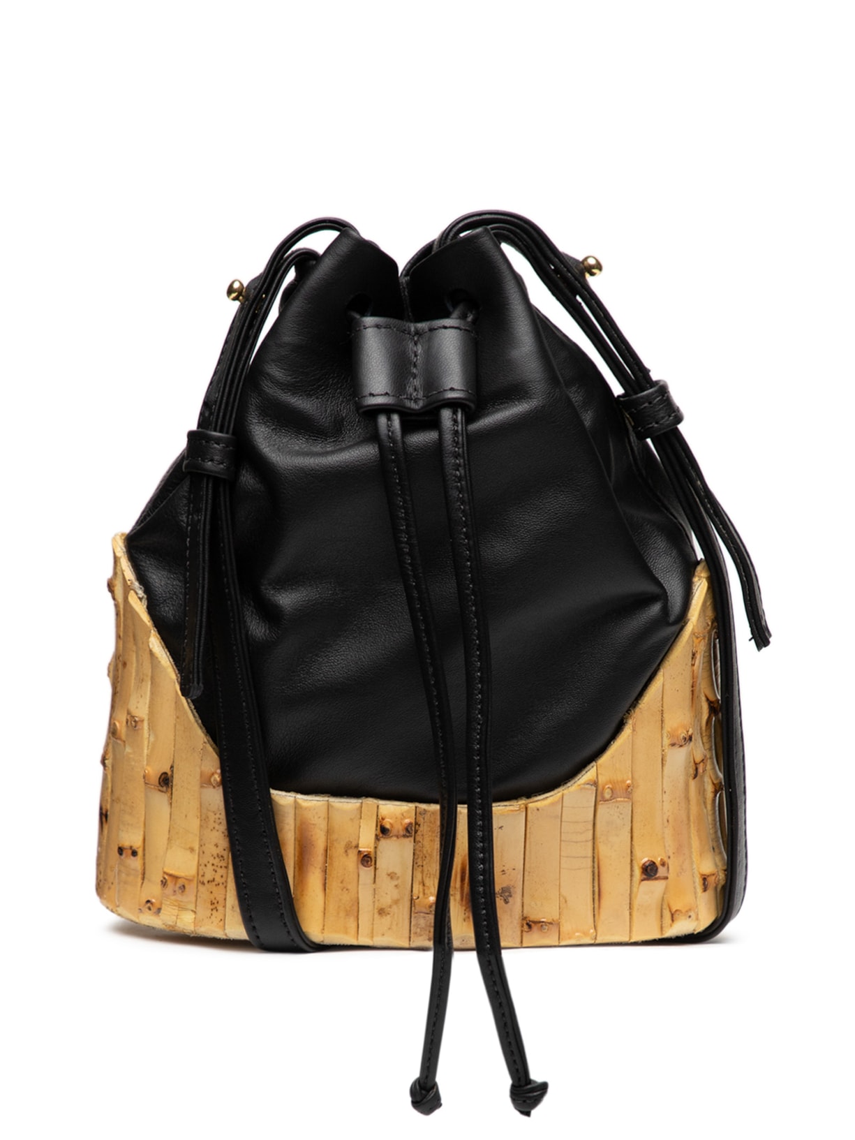 Bolsa Feminina Vietnam Bambu Couro - Preto