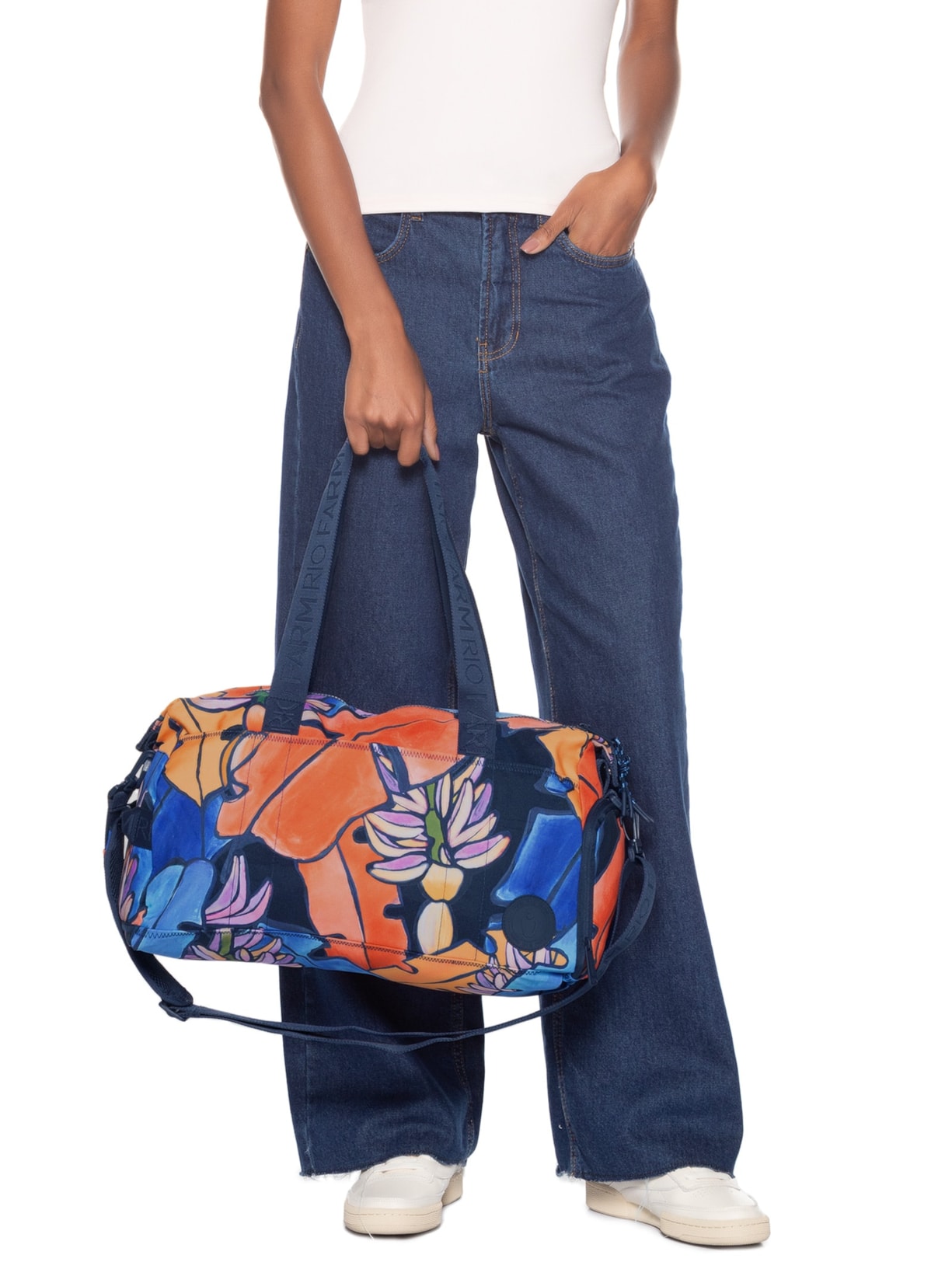 Bolsa Feminina Viva Banana Flora Azul Farm Etc