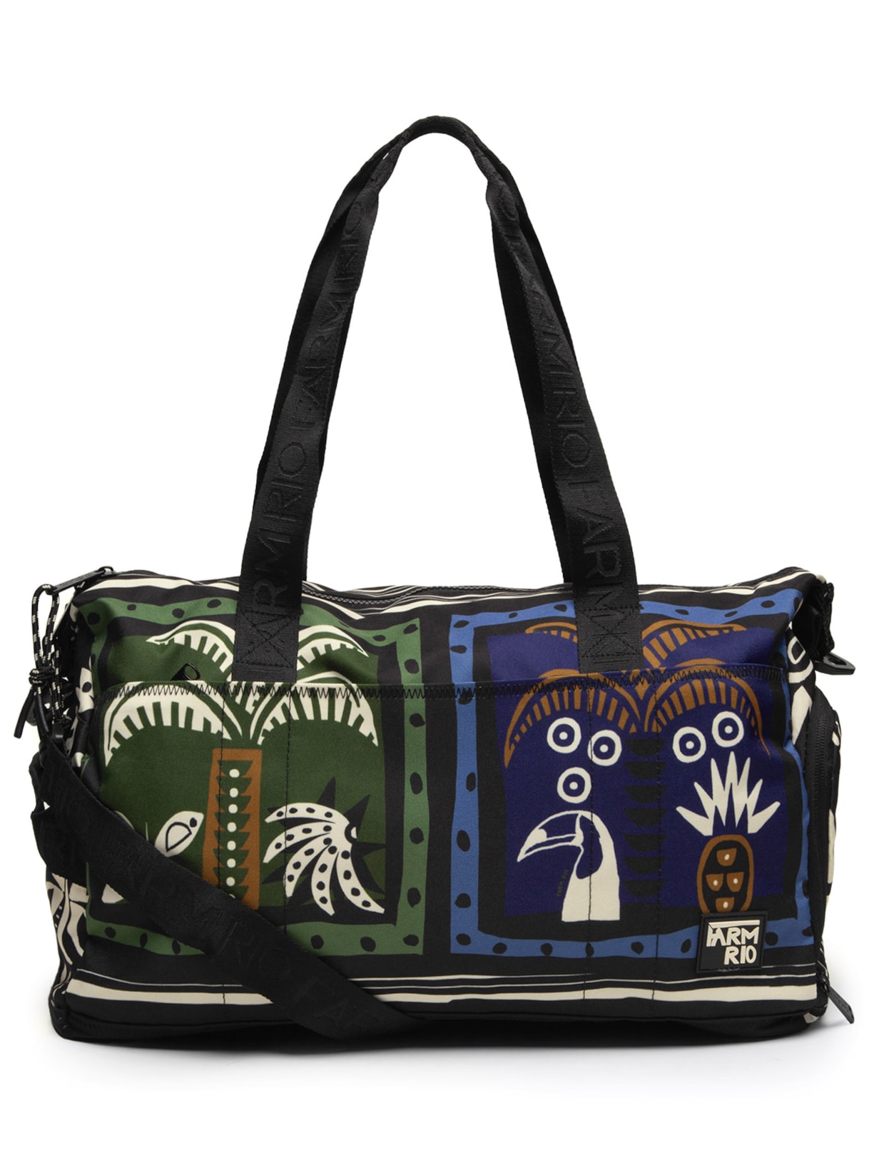 Bolsa Feminina Viva Gráfico Tropi - Preto