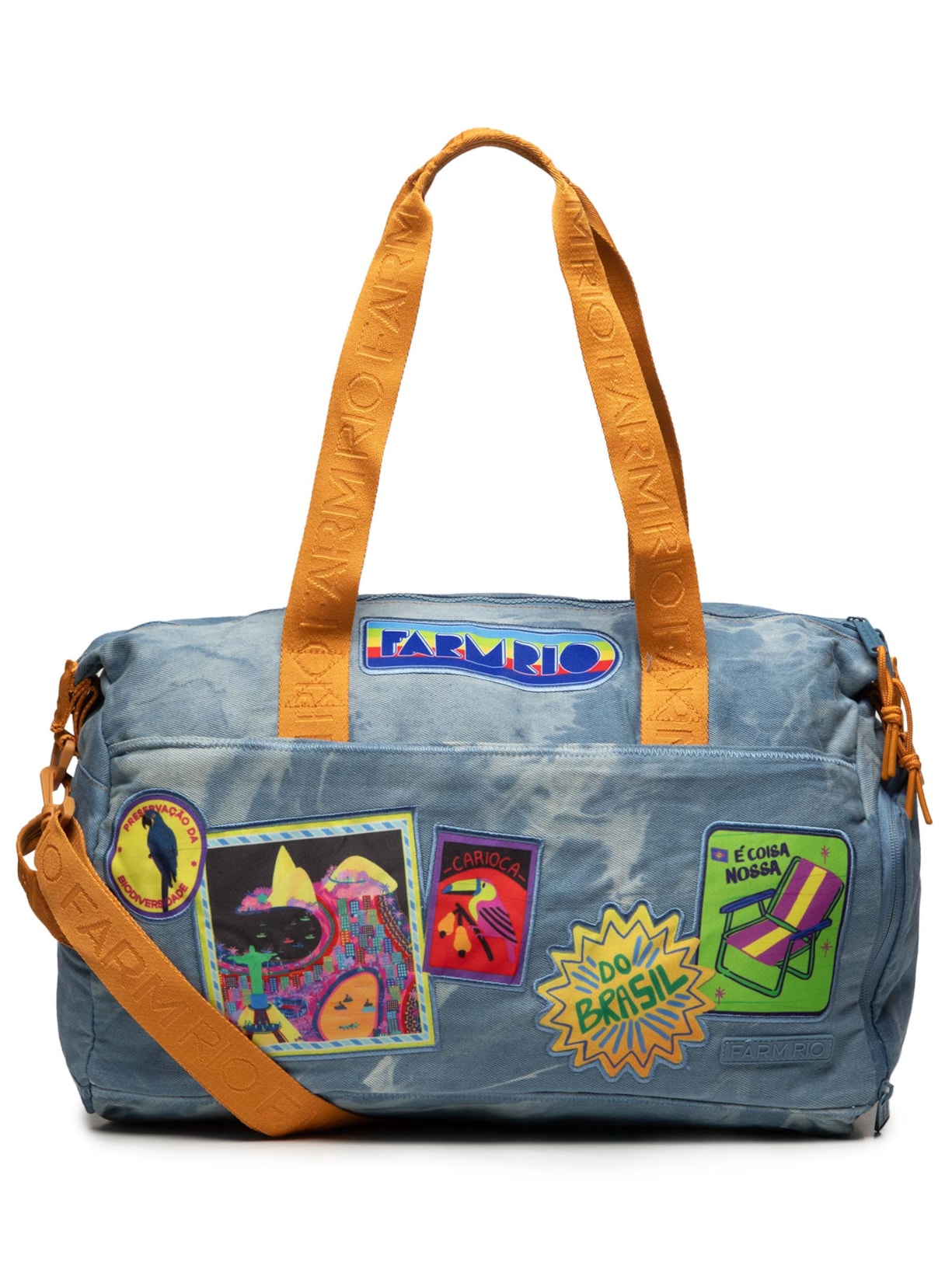 Bolsa Feminina Viva Patch Rio Jeans Azul Farm Etc
