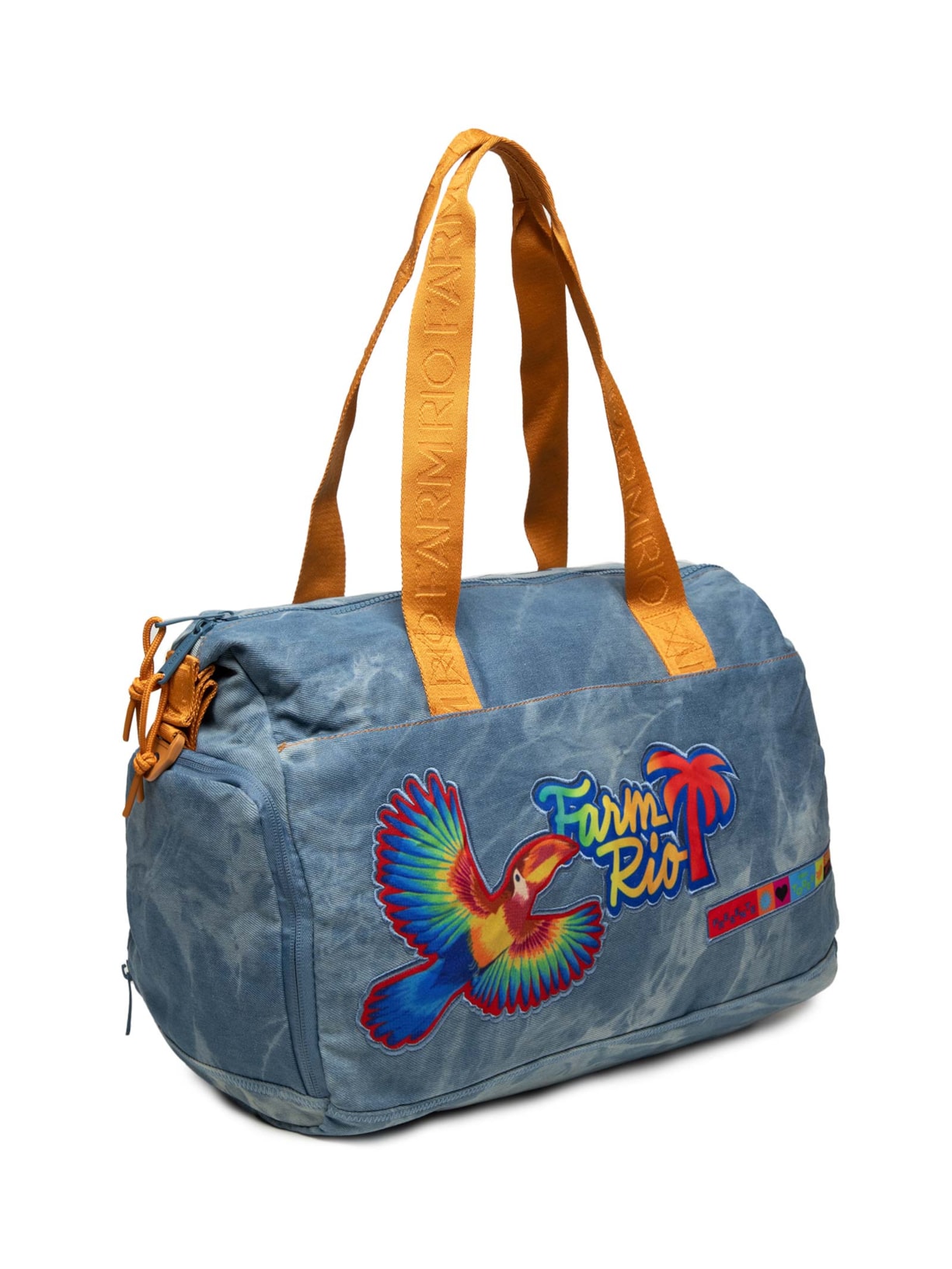 Bolsa Feminina Viva Patch Rio Jeans Azul Farm Etc