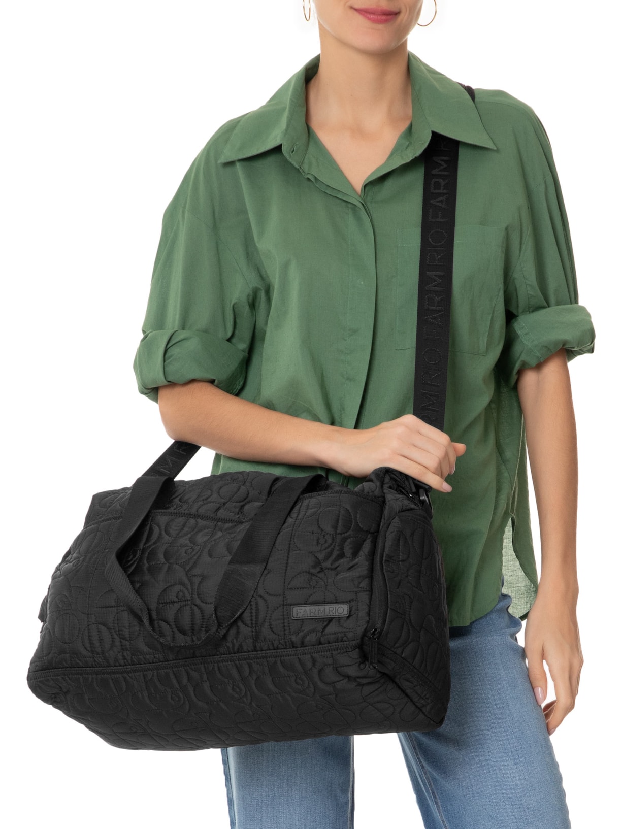 Bolsa Feminina Viva Puffer Preto Farm Etc