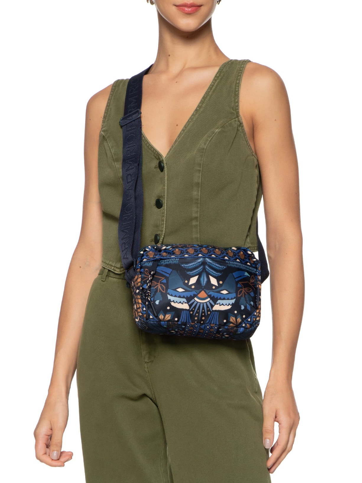 Bolsa Feminina Ziriguidum Lenço Magia Tropical Azul Farm Etc