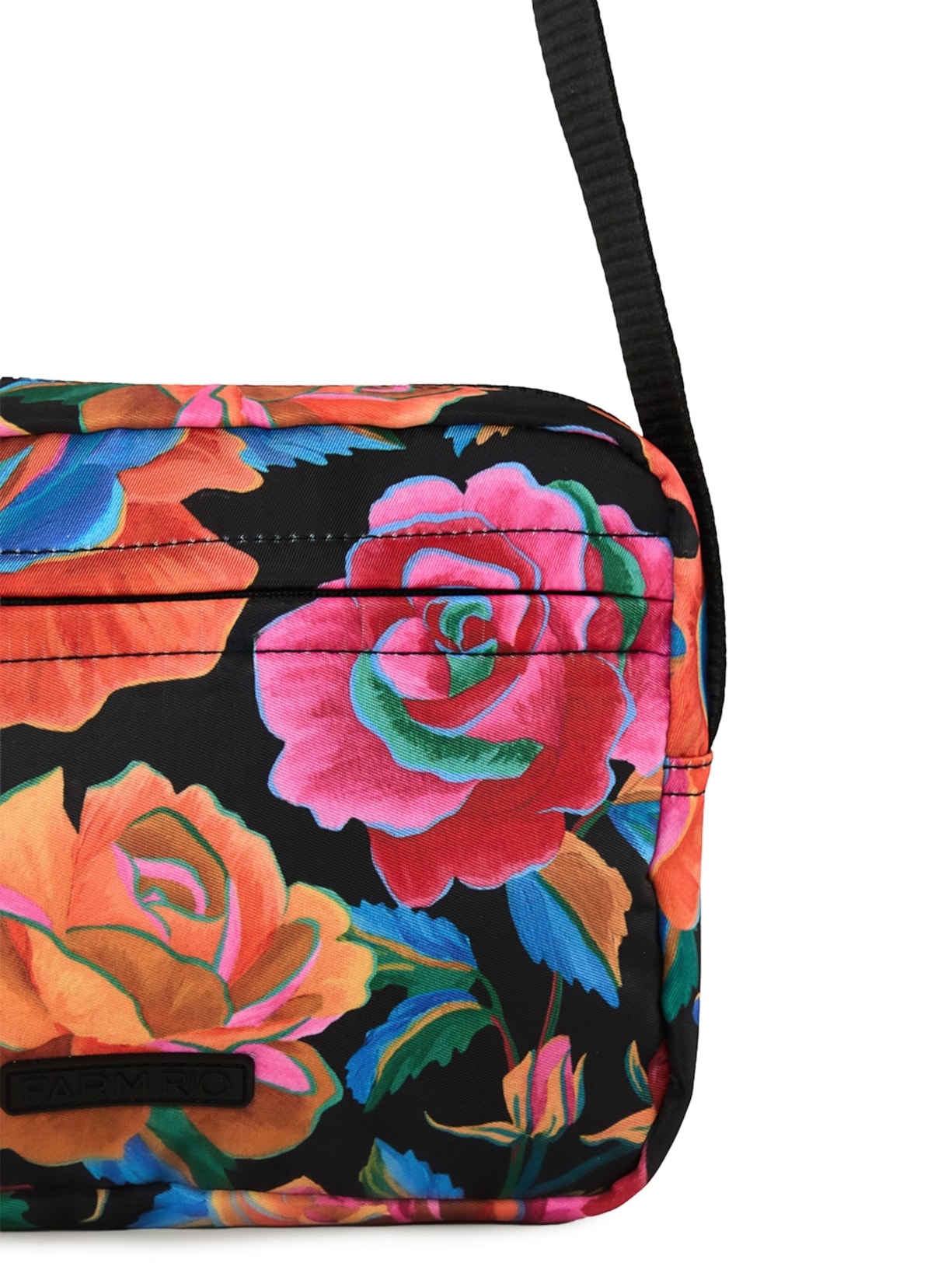 Bolsa Feminina Ziriguidum Rosas Pintadas Preto Farm Etc
