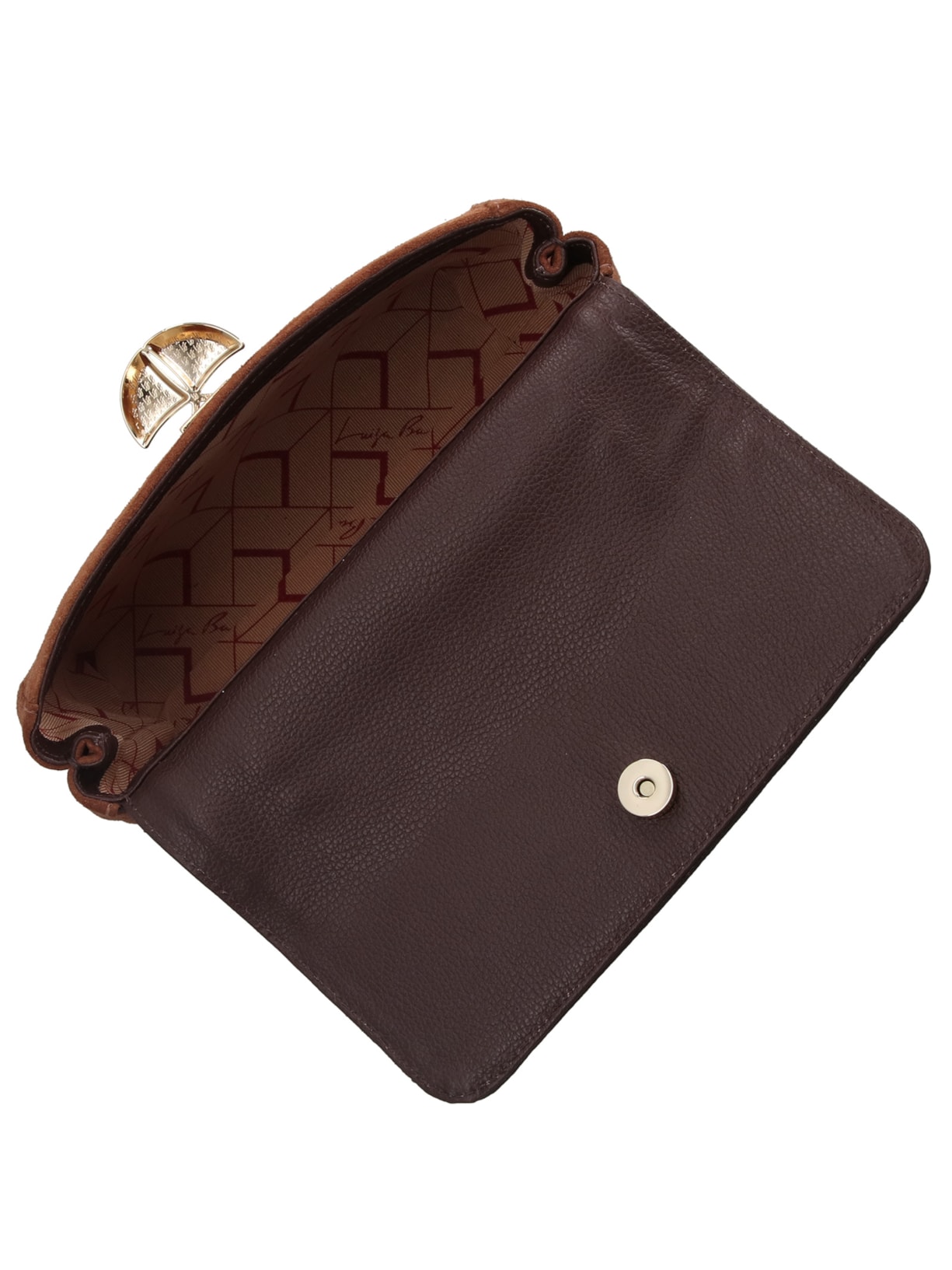 Bolsa Femininha Média Couro Alça Corrente Marrom Luiza Barcelos