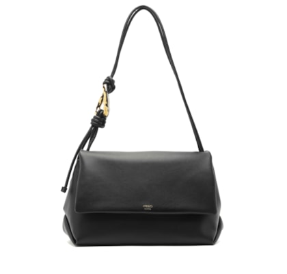 Bolsa Feminino Shoulder Grande Metal Orgânico - Preto