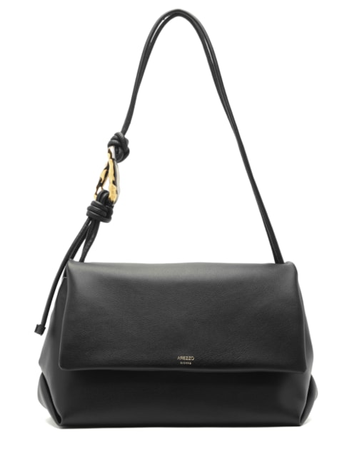 Bolsa Feminino Shoulder Grande Metal Orgânico - Preto