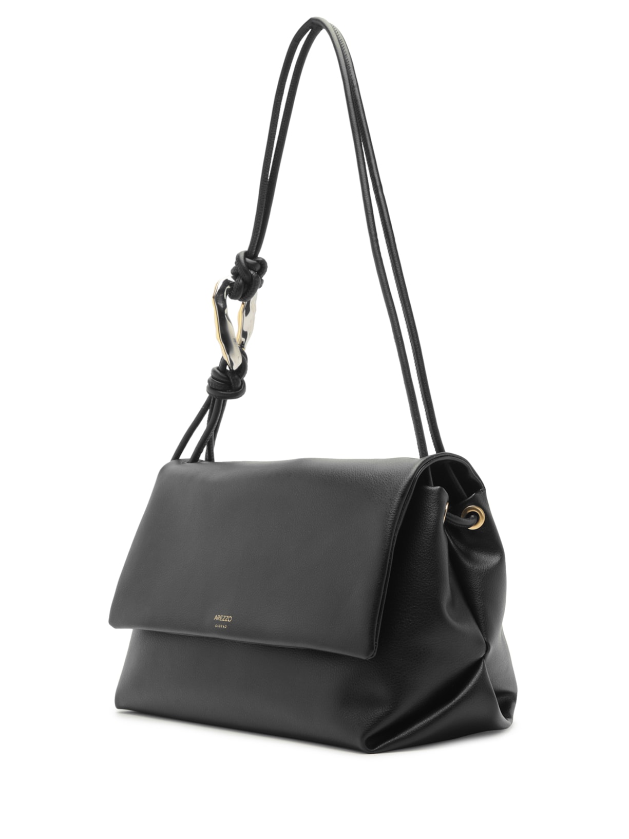 Bolsa Feminino Shoulder Grande Metal Orgânico Preto Arezzo