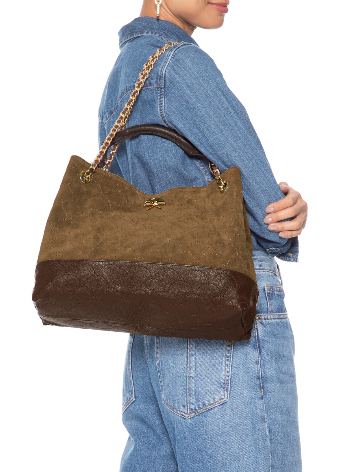 Bolsa Hobo Feminina Grande Marrom Luiza Barcelos