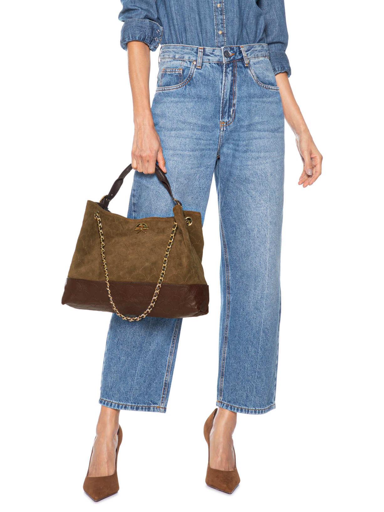 Bolsa Hobo Feminina Grande Marrom Luiza Barcelos