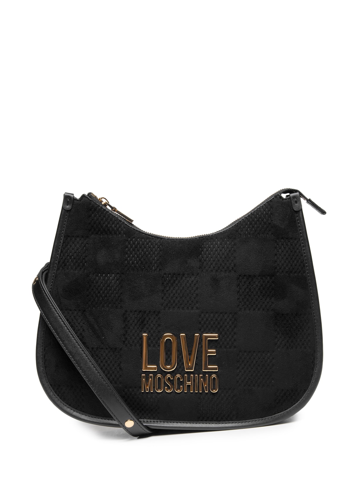 Bolsa Love Moschino em PU + Velour – Preto