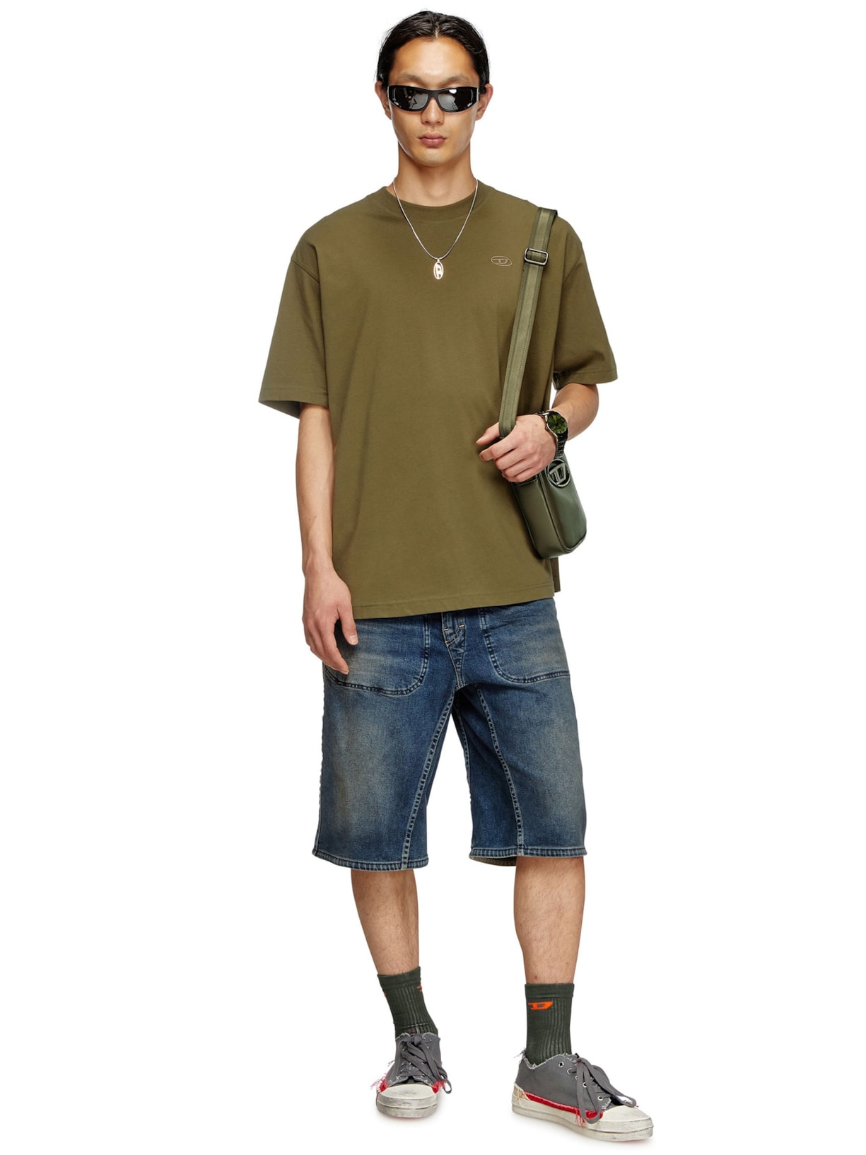 Bolsa Masculina Crossbody Verde Diesel
