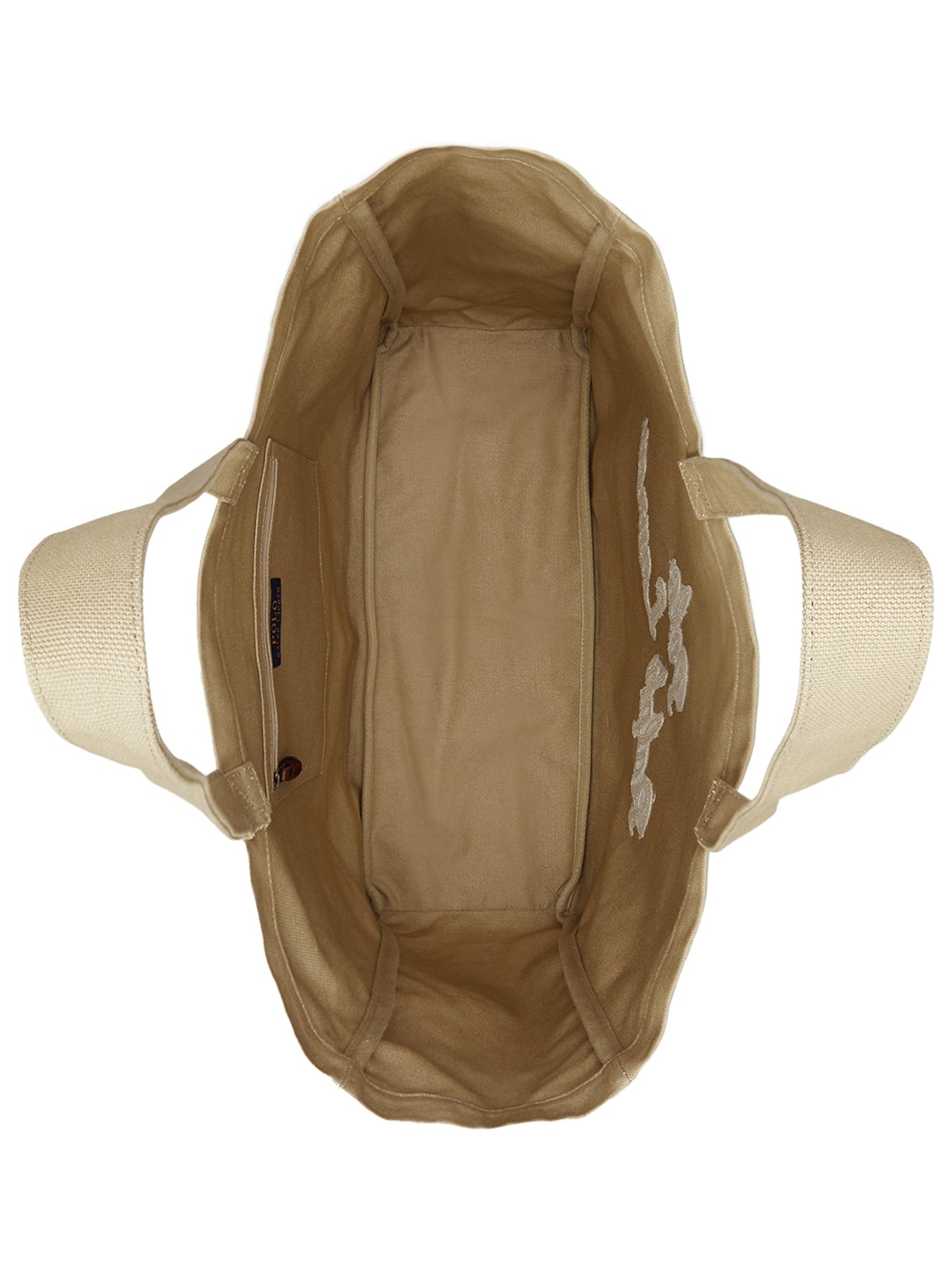 Bolsa Masculina East West Tote Large Canvas Bege Polo Ralph Lauren