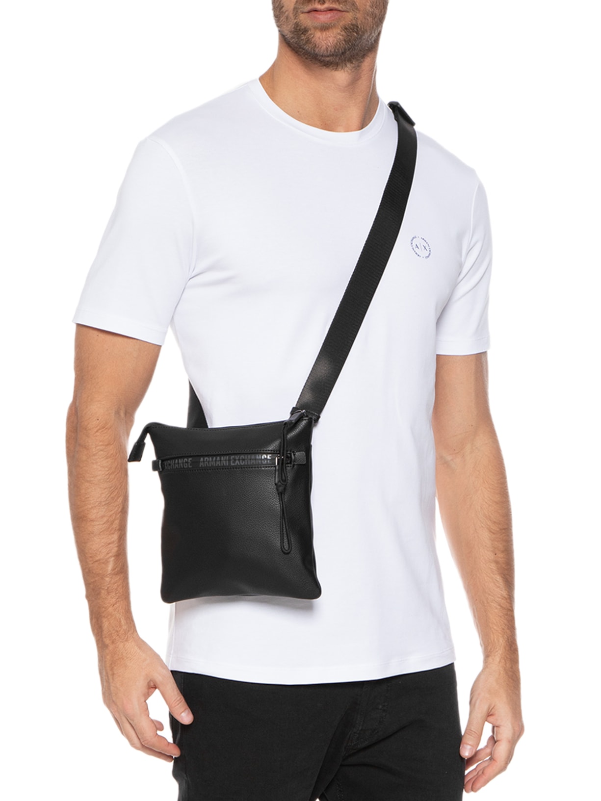 Bolsa Masculina Flat Crossbody Preto Armani Exchange