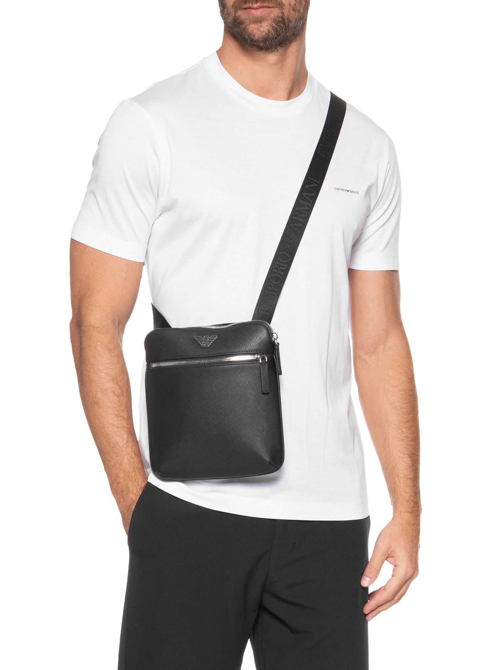Emporio Armani - Bolsa Masculina Messenger Bag - Preto