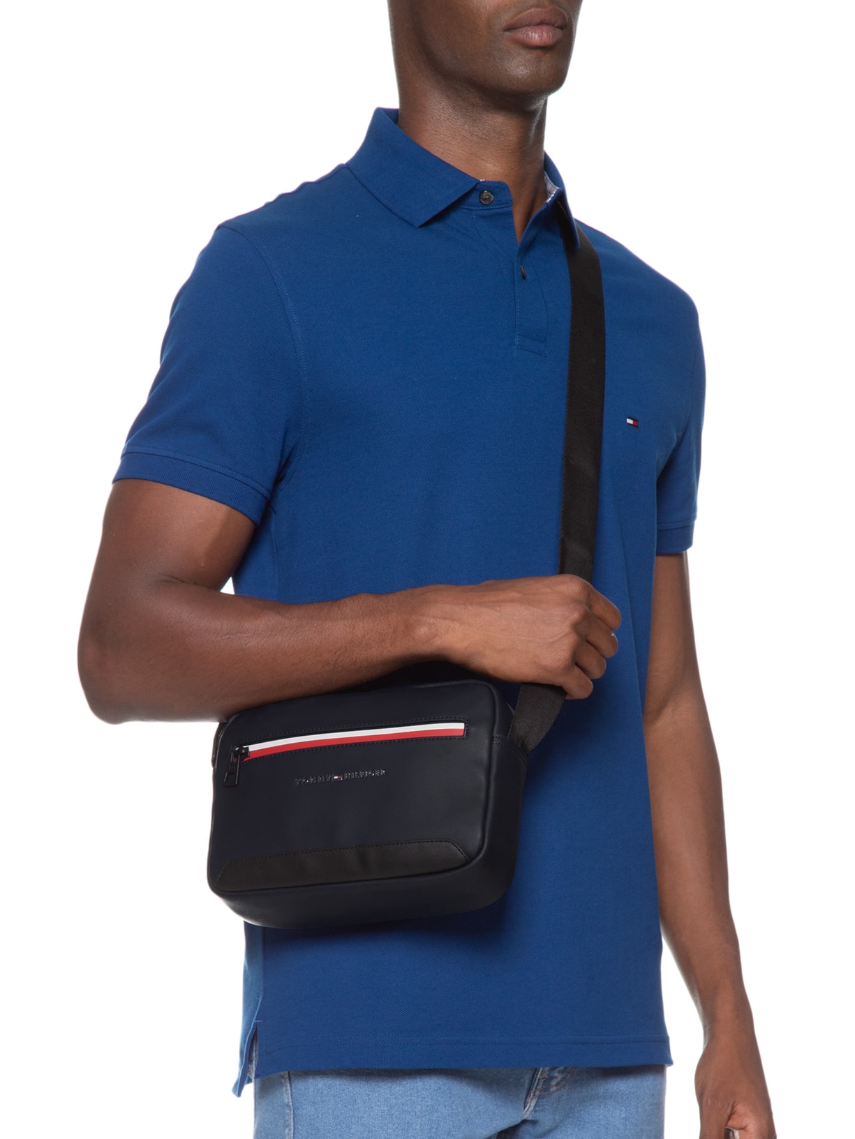 Bolsa Masculina Th Ess Corp Ew Reporter Azul Tommy Hilfiger