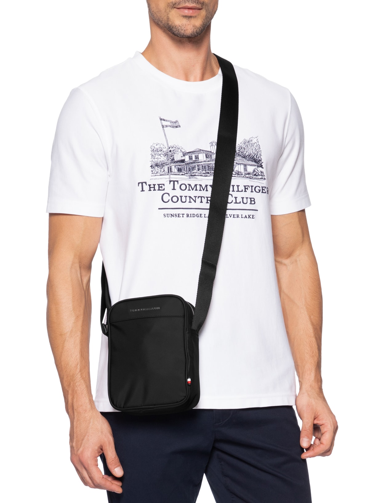 Bolsa Masculina TH Repreve Mini Reporter – Preto Tommy Hilfiger
