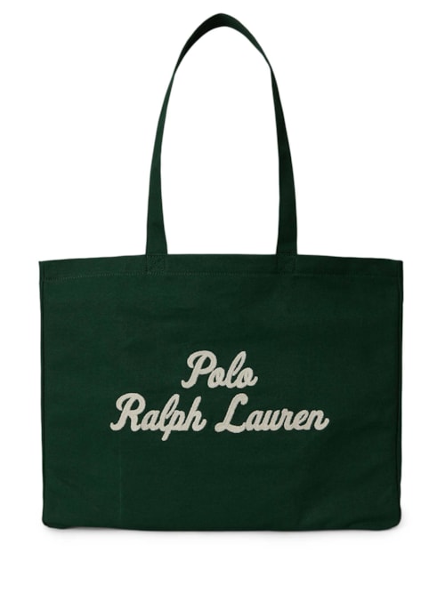 Bolsa Masculina Tote Grande De Canvas Bordada Prl - Verde