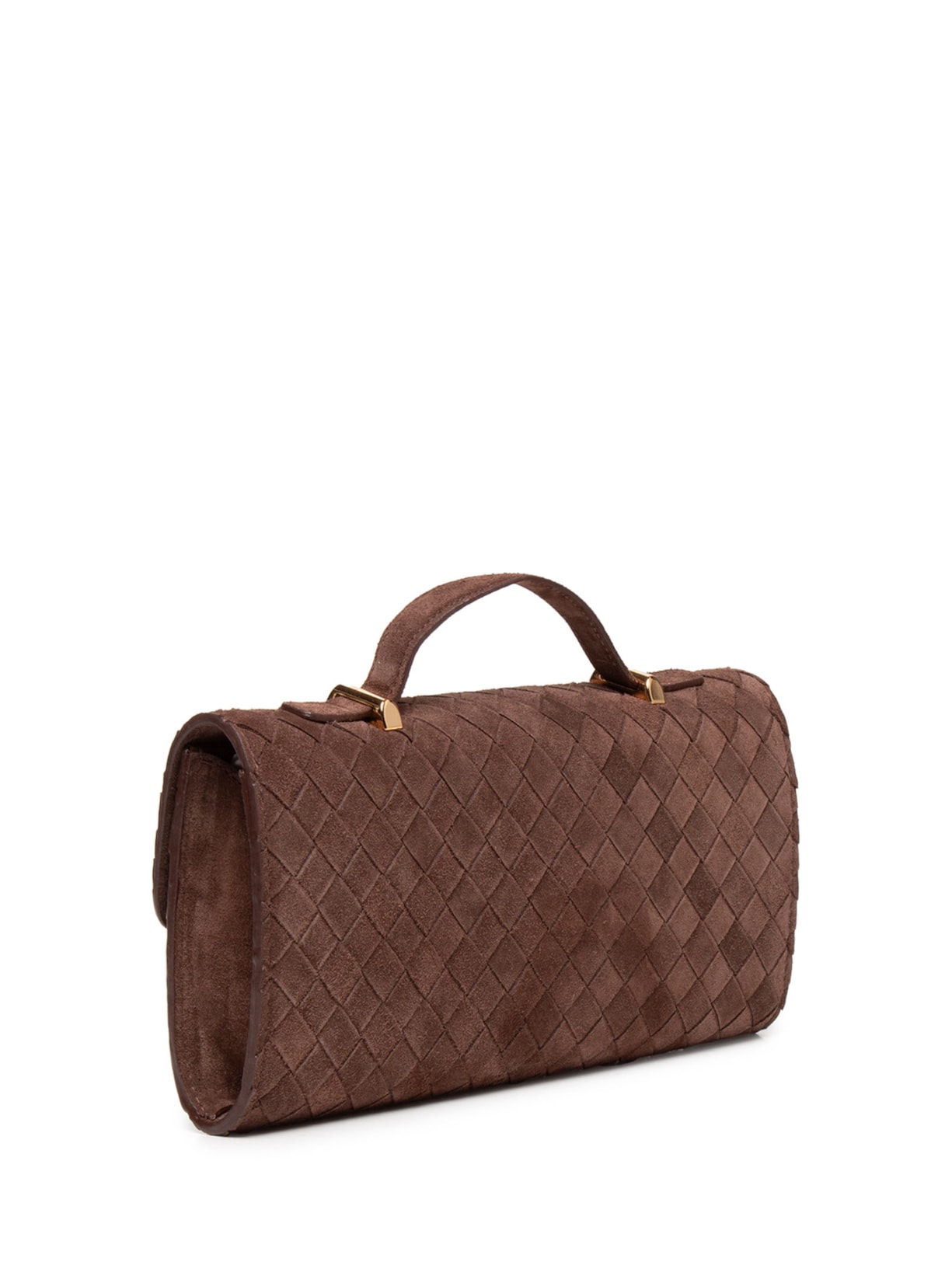 Bolsa Média Camurção Tressê Marrom Luiza Barcelos