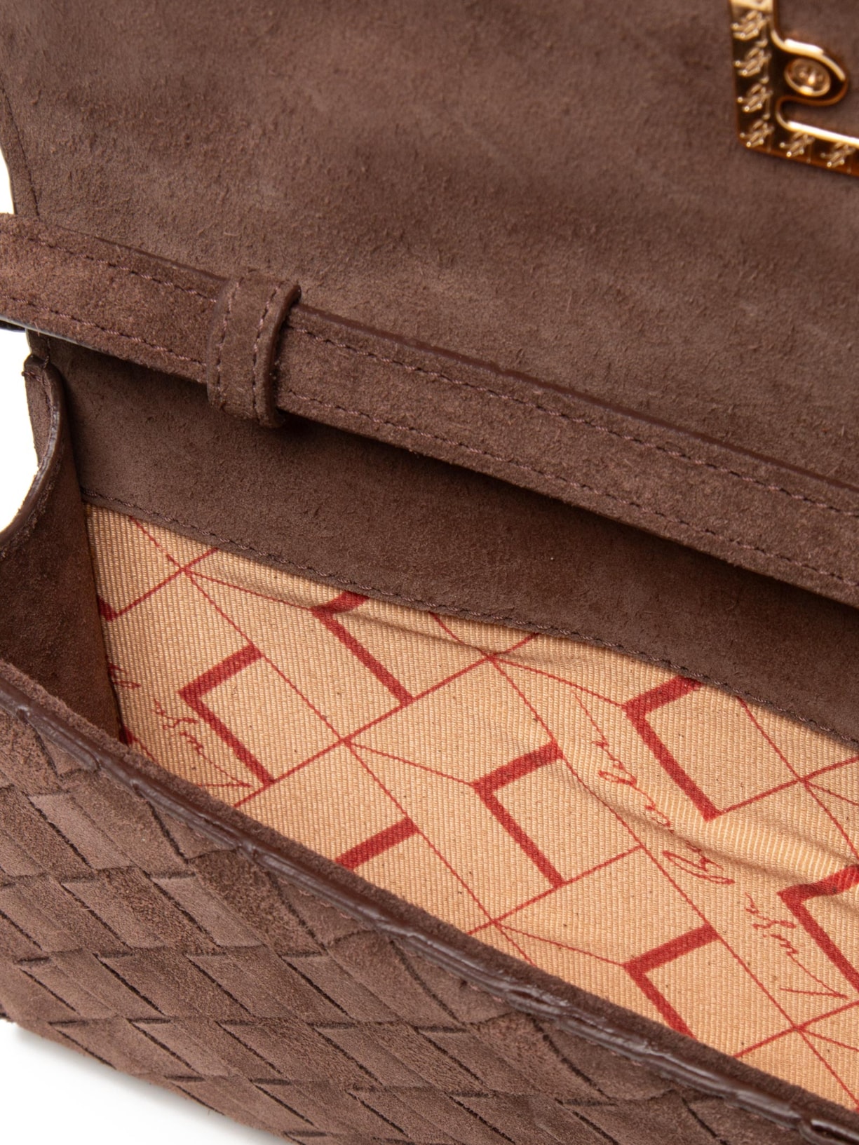 Bolsa Média Camurção Tressê Marrom Luiza Barcelos