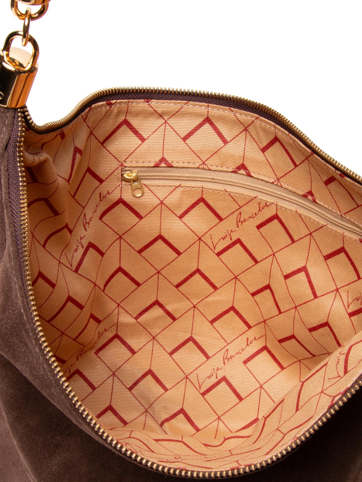 Bolsa Média Com Franjas E Alça Tramada Marrom Luiza Barcelos