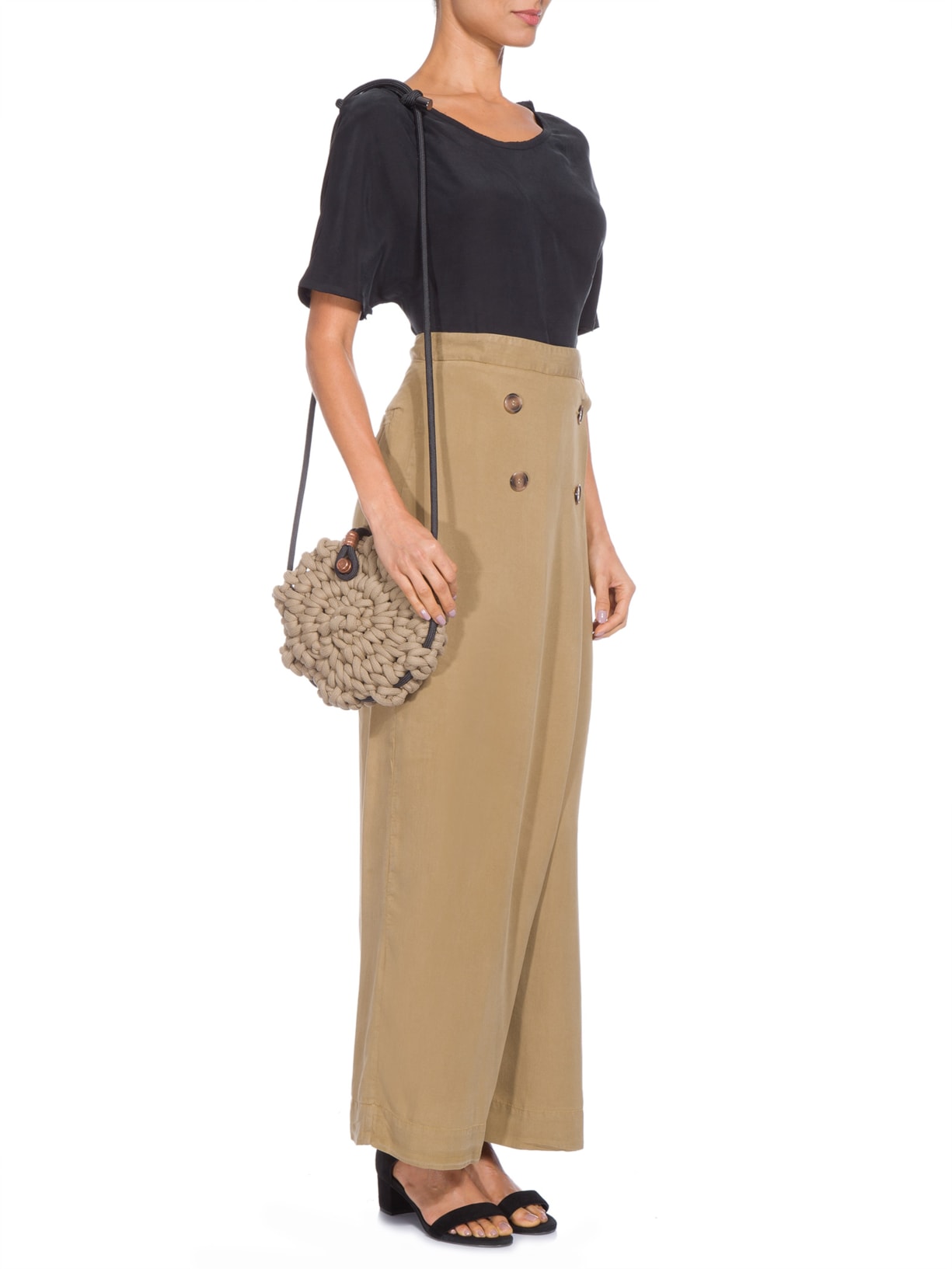 Bolsa Nordic Redonda Bege Drê Magalhães