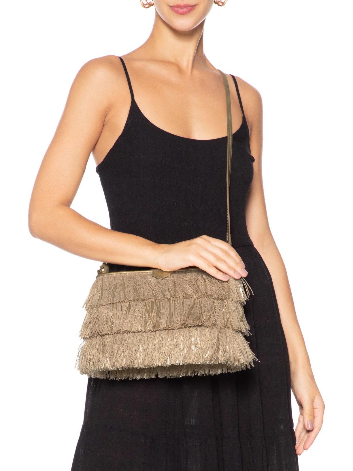 Bolsa Pequena Feminina Ouro Bege Arezzo + Lenny Niemeyer