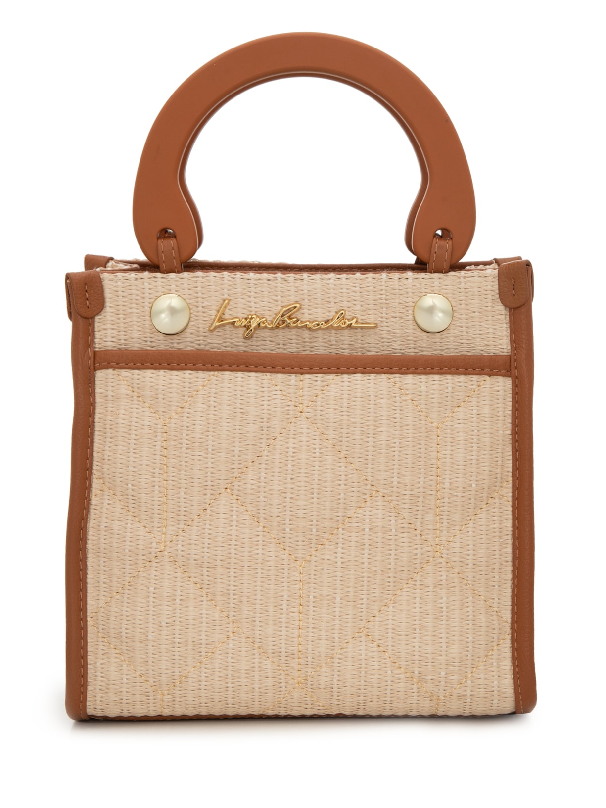 Bolsa Ráfia Tropical Trigo Viena Caramelo - Bege