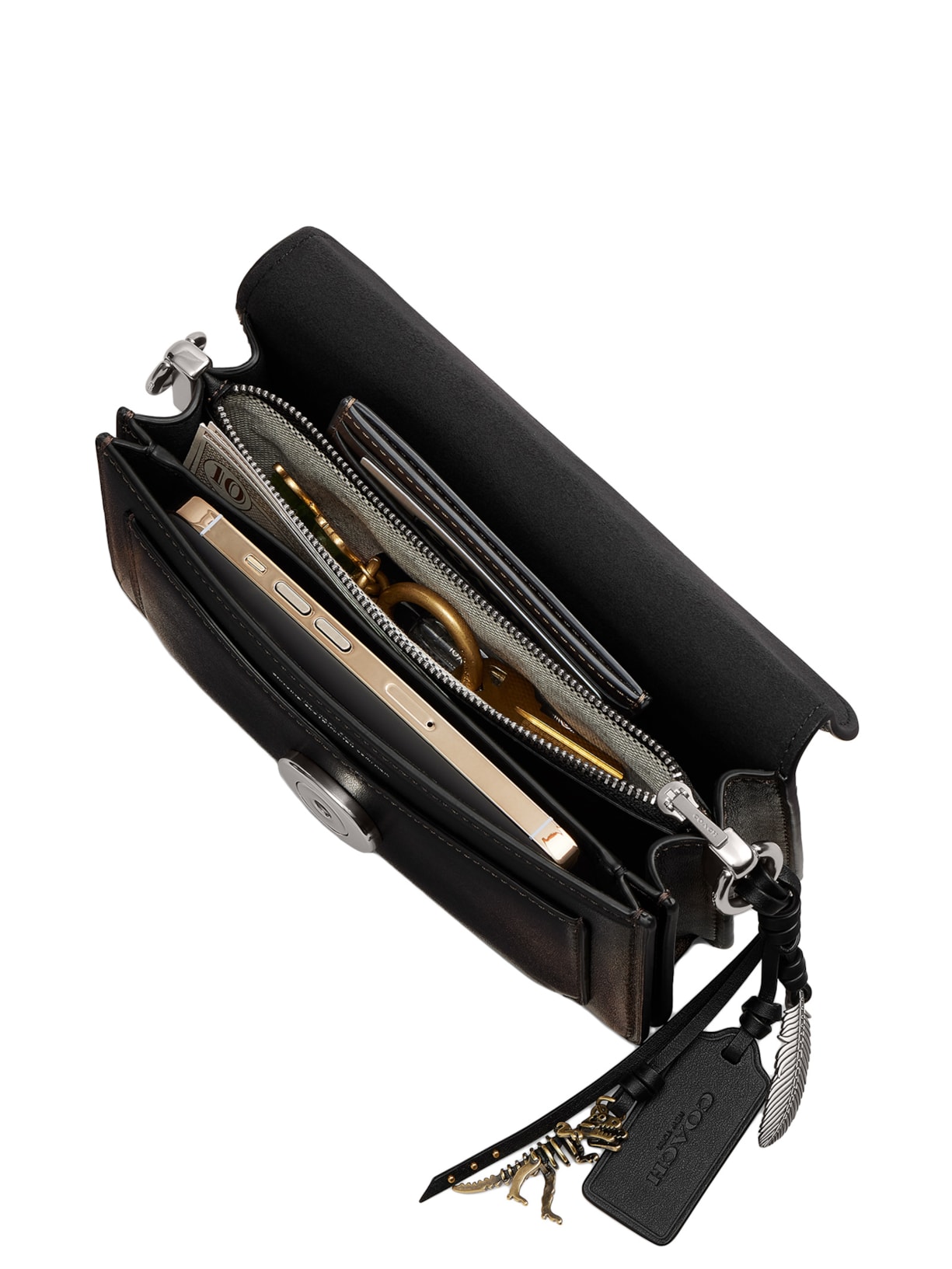 Bolsa Tabby Shoulder 20 Loved Leather Wi Feminina  Preto Coach