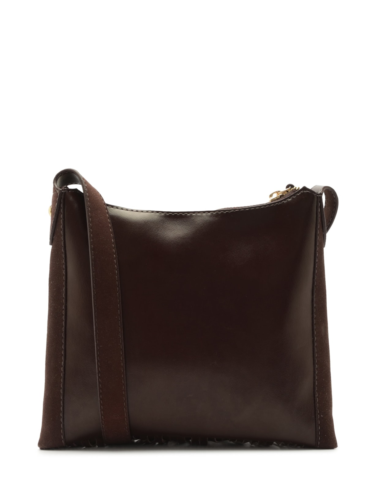 Bolsa Tiracolo Acamurçada Média Franjas Marrom Arezzo