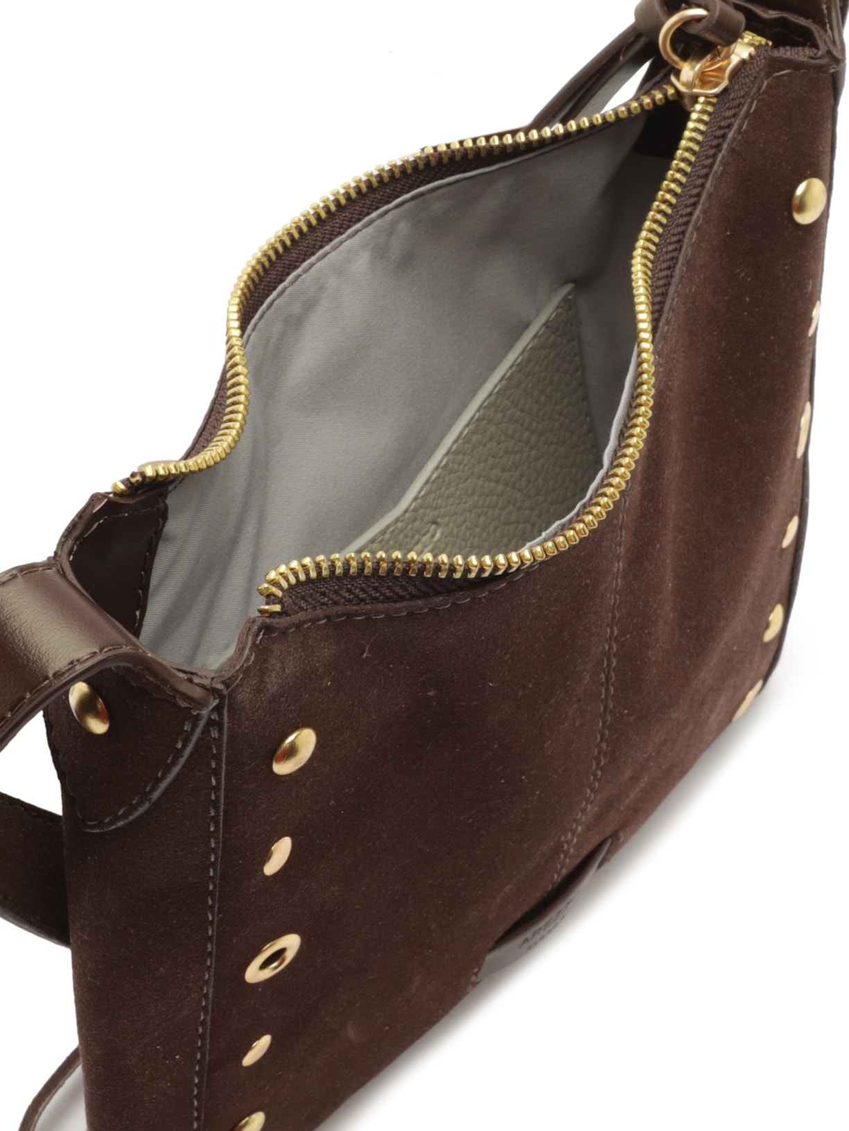 Bolsa Tiracolo Acamurçada Média Franjas Marrom Arezzo