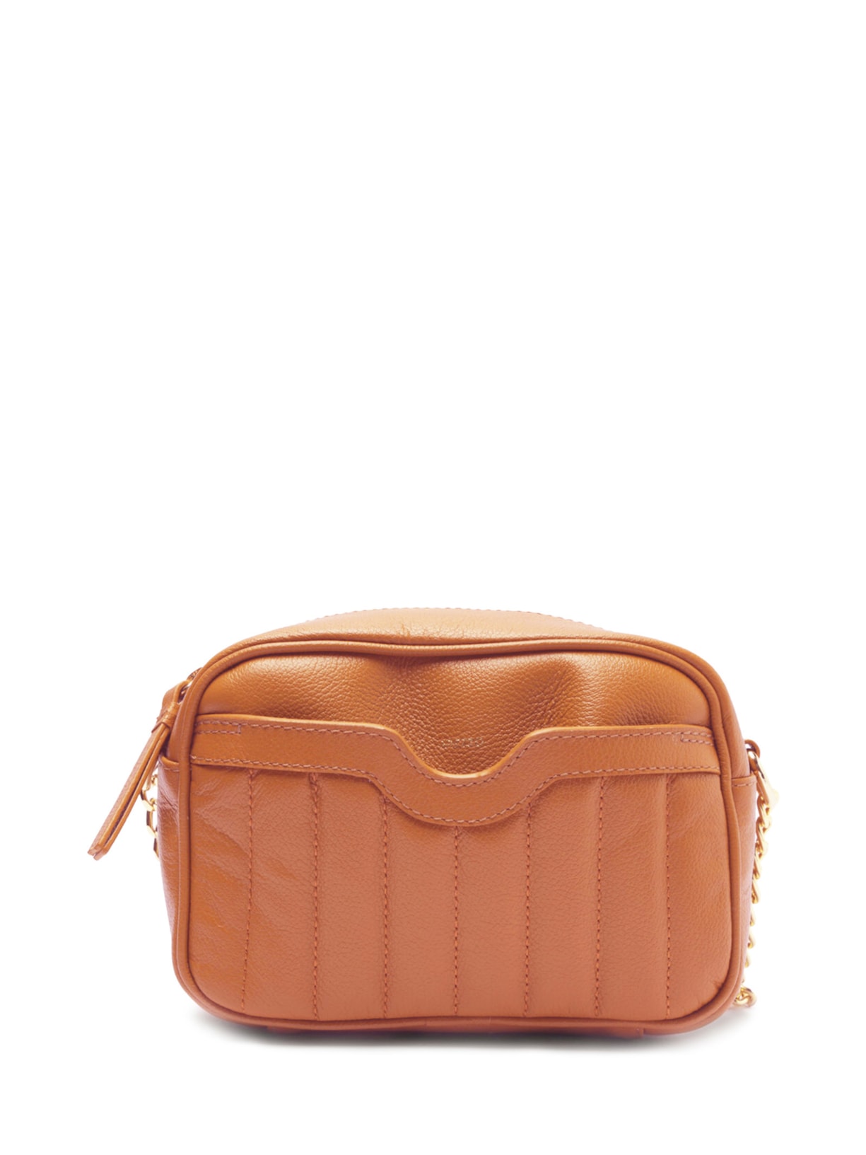 Bolsa Tiracolo Caramel Couro Francine Pequena - Marrom