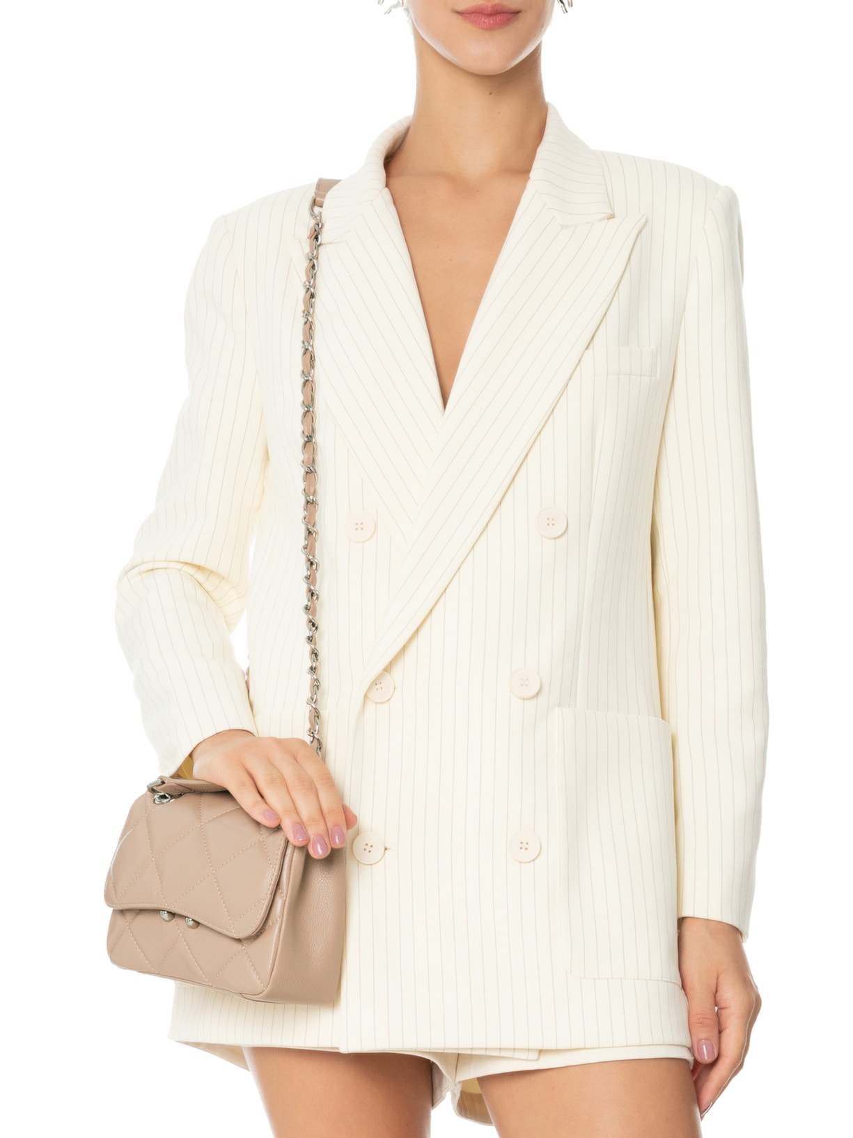 Bolsa Tiracolo Couro Mizz Pequena Bege Arezzo