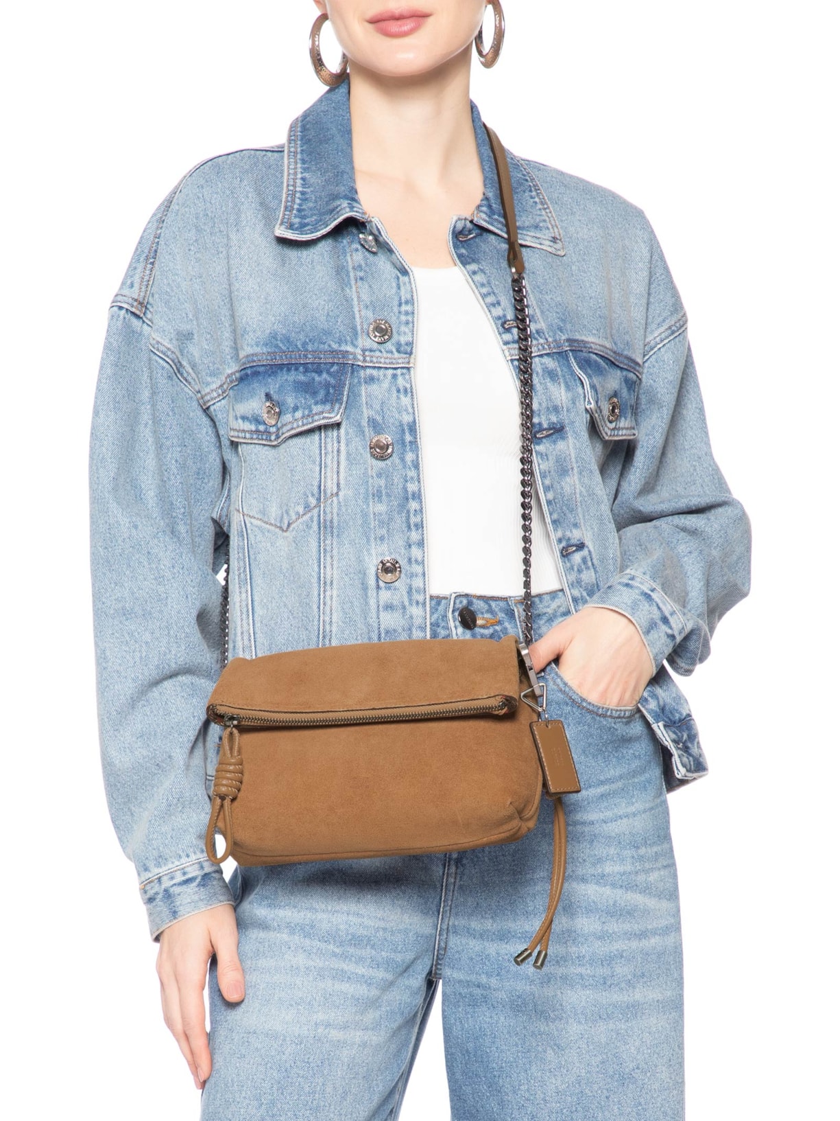 Bolsa Tiracolo Crossbody Elliot Pequena Couro Marrom Schutz
